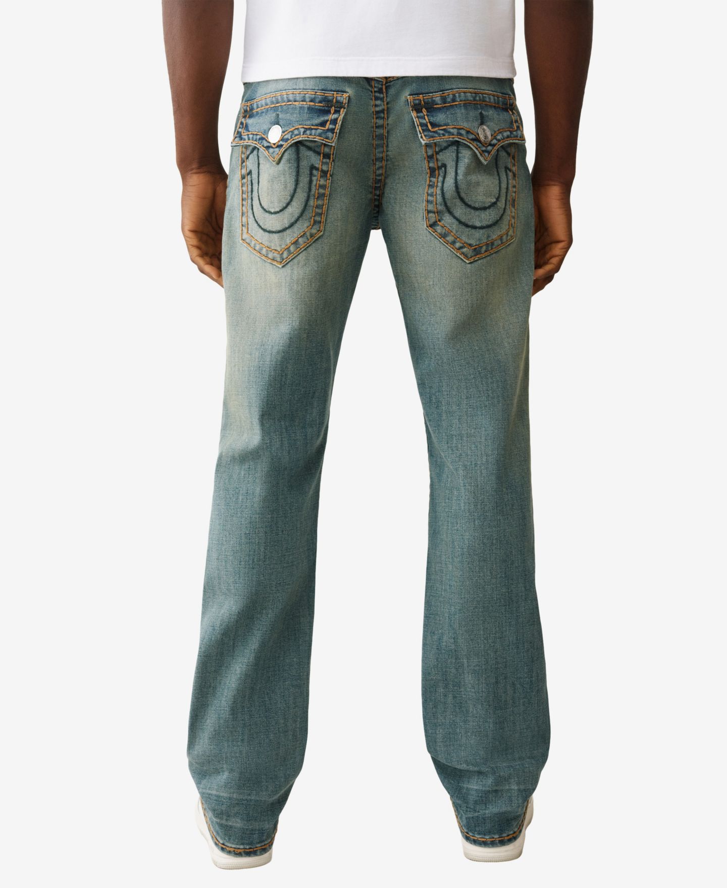 Мужские джинсы True Religion Ricky Super Straight-Fit, цвет: Стальная средняя варка — фото 3
