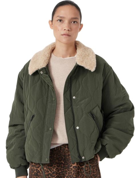 Женские куртки Hush Women's Teddy Collar Quilted Bomber Jackets