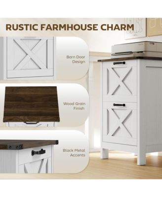 Vertical File Cabinet with 2 Drawers for A4 Letter Size, Light