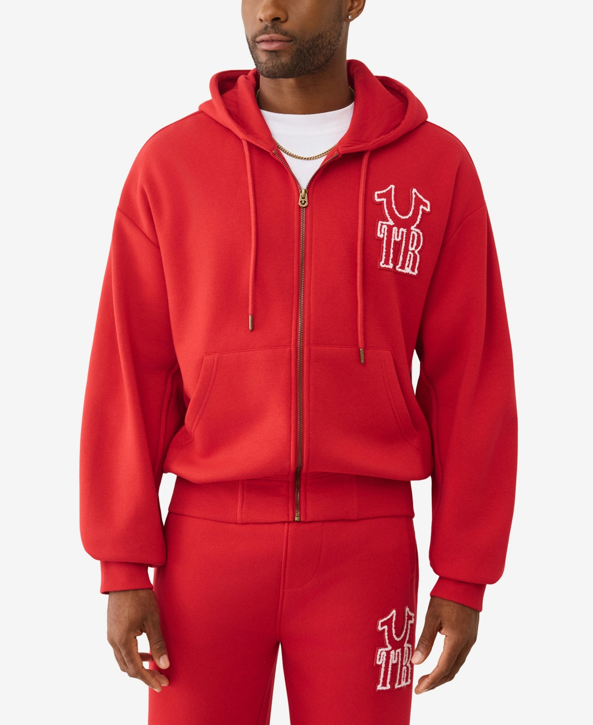 True Religion Men's Cinched Waist Long-Sleeve Hoodie