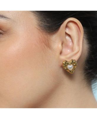 Women's The Bordeaux-Coeur Stud Earrings - California Gold