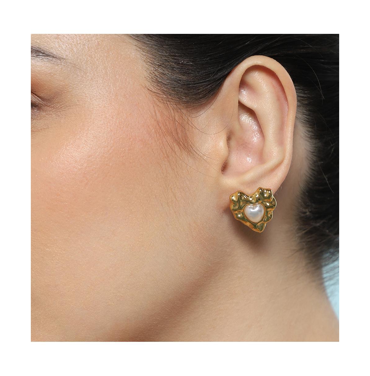 Women's The Bordeaux-Coeur Stud Earrings - California Gold