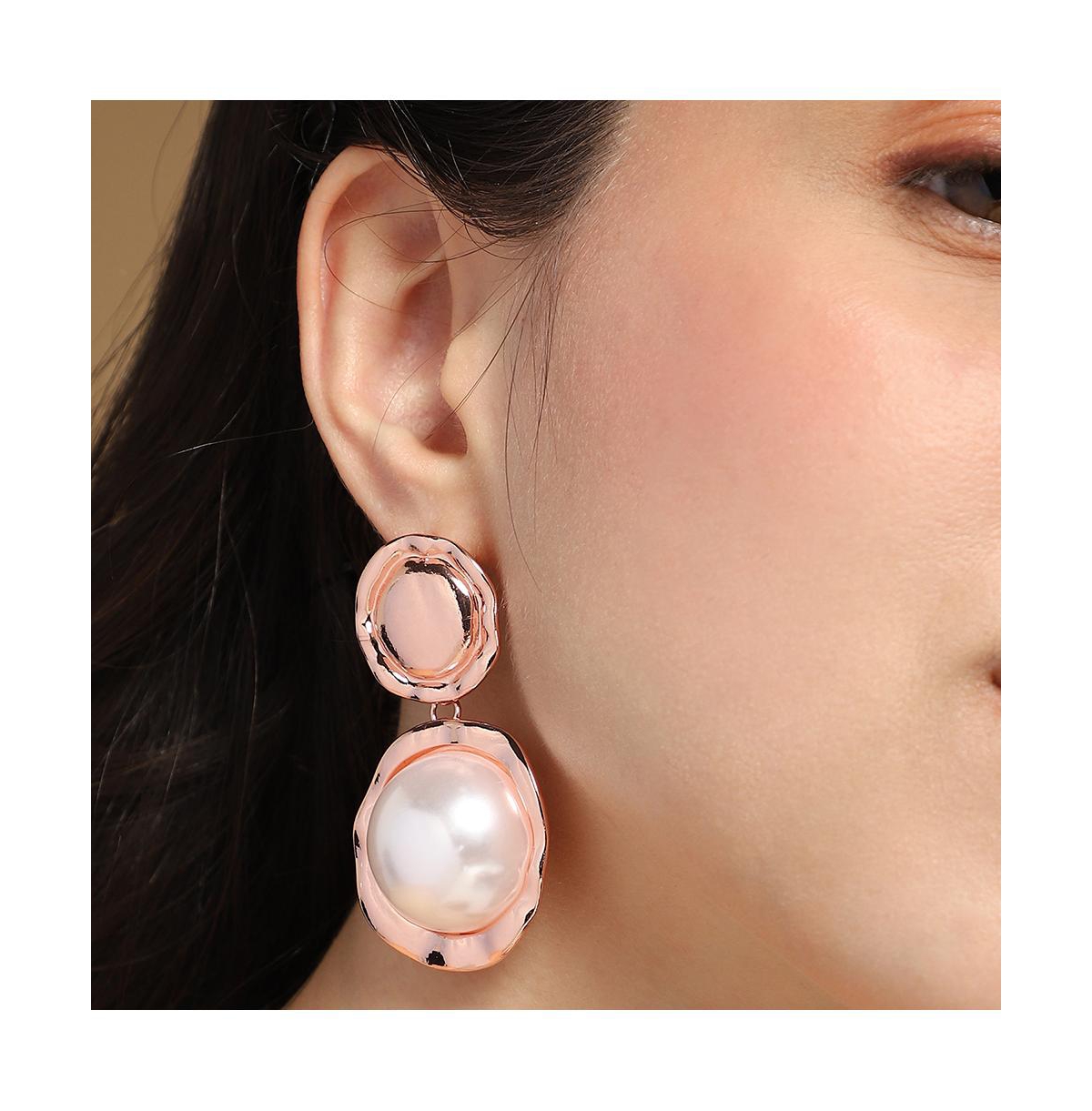 Women's The Roma-Perle Drop Earrings - Rose Gold