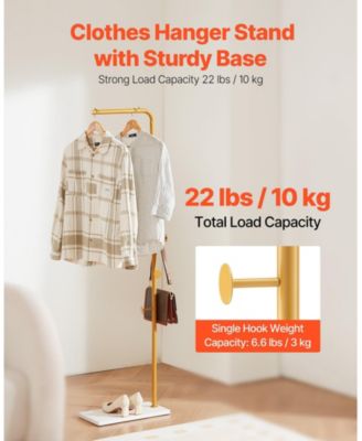 Freestanding Coat Rack with Quartz Stone Base and 3 Round Hooks