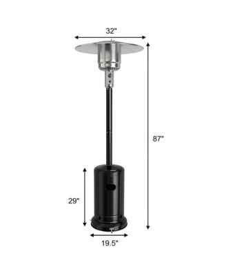 50000 BTU Stainless Steel Propane Patio Heater with Trip over Protection