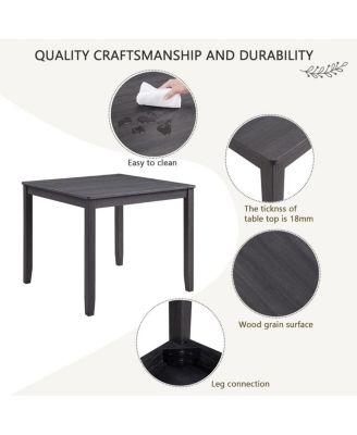 5-Piece Dining Table Set for 4, Small Kitchen Table and Chairs Set, Modern Wooden Dining Set for Apartment or Breakfast Nook