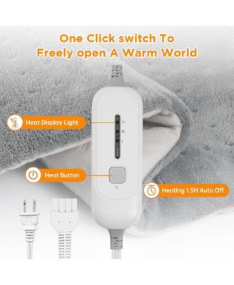 12''x24'' Grey Weighted Electric Heating Pad for Pain Relief, Machine Washable with 3 Heat Settings ,Heating pad for Neck and Shoulder, Knee