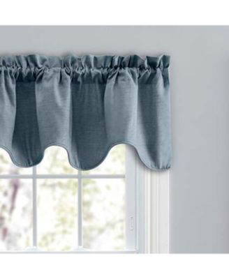 Lisa Solid Lined Scallop Valance 58" x 15" Dusty Blue