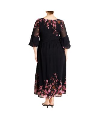 Women's Plus Size Romance Border Dress