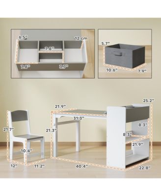 Kids Desk and Chair Set, Activity Craft Table for 3-8,