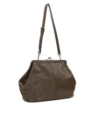 Serafina Extra-Large Leather Kisslock Bag