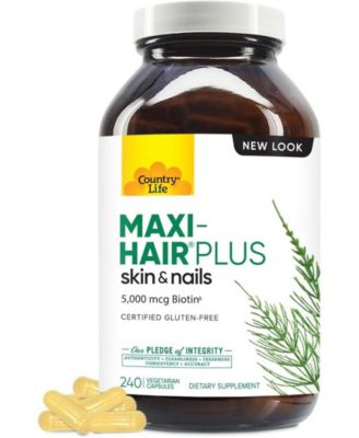 Country Life Maxi Hair Plus Biotin ,5000 mcg ,240 Veg Caps