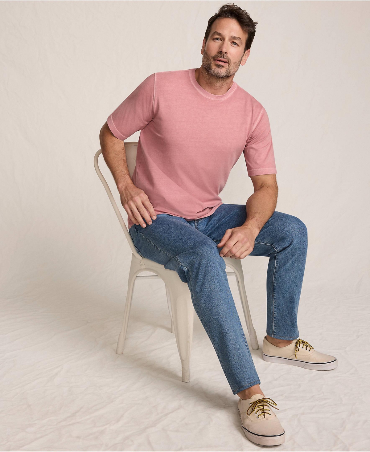 Lands' End Big & Tall Short Sleeve Sun Faded Super T