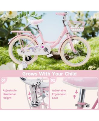16-Inch Unicorn Kids Bike, Durable & Adjustable to Grow with Your Child for Ages 5-9