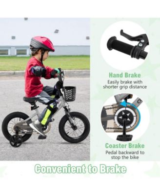 12" Kid s Bike with Training Wheels Adjustable Handlebar & Seat Handbrake