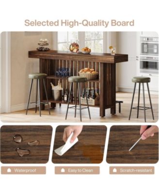 Kitchen Island with 2-Tier Storage, 63-Inch Modern Kitchen Cart with Footrest,Modern Table