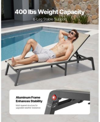 5-Position Adjustable Sun Chair, Foldable Outdoor Lounger