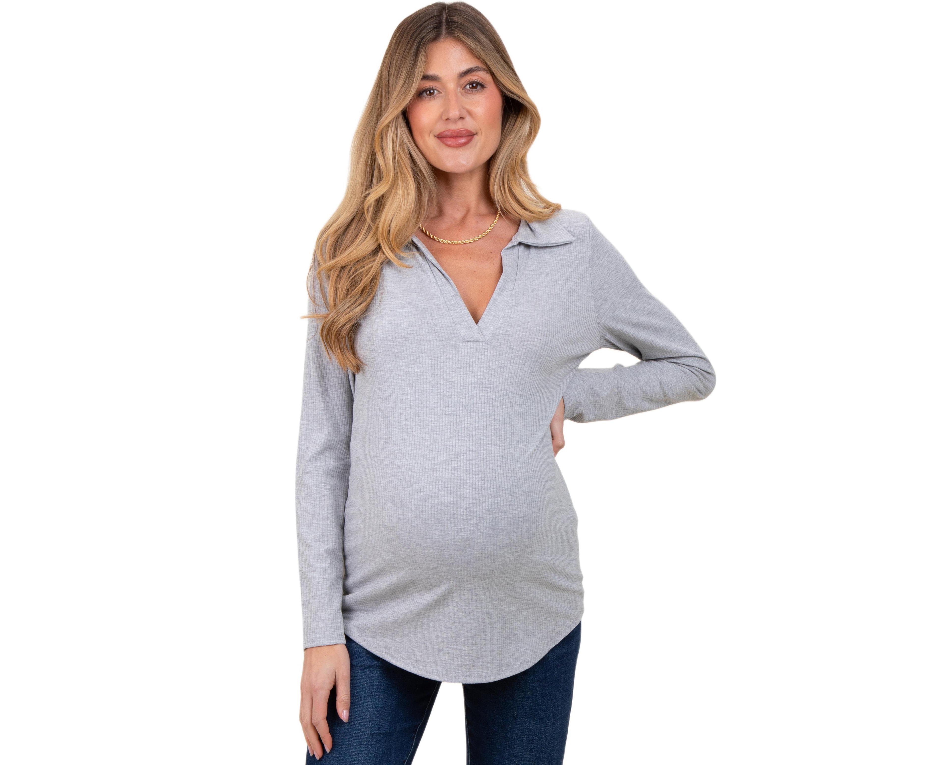 Pinkblush Women's Ribbed collared Long sleeve top