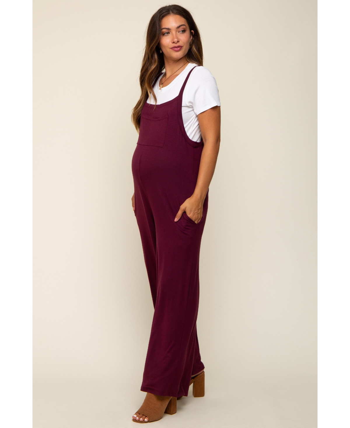 Pinkblush Maternity Sleeveless Pocketed Jumpsuit