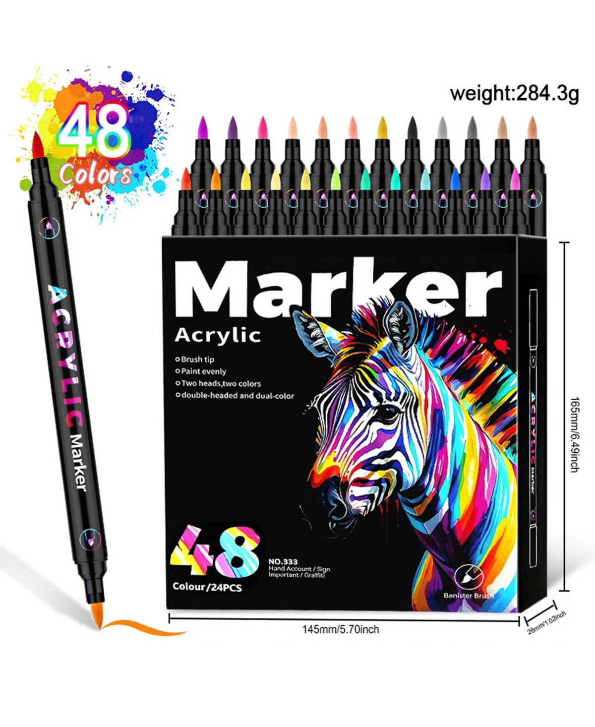 Htutwoo 48 Colors Double-Head Different Color Marker Pens, Children's Special Drawing, Stackable Markers for Diy Crafts & Art Supplies