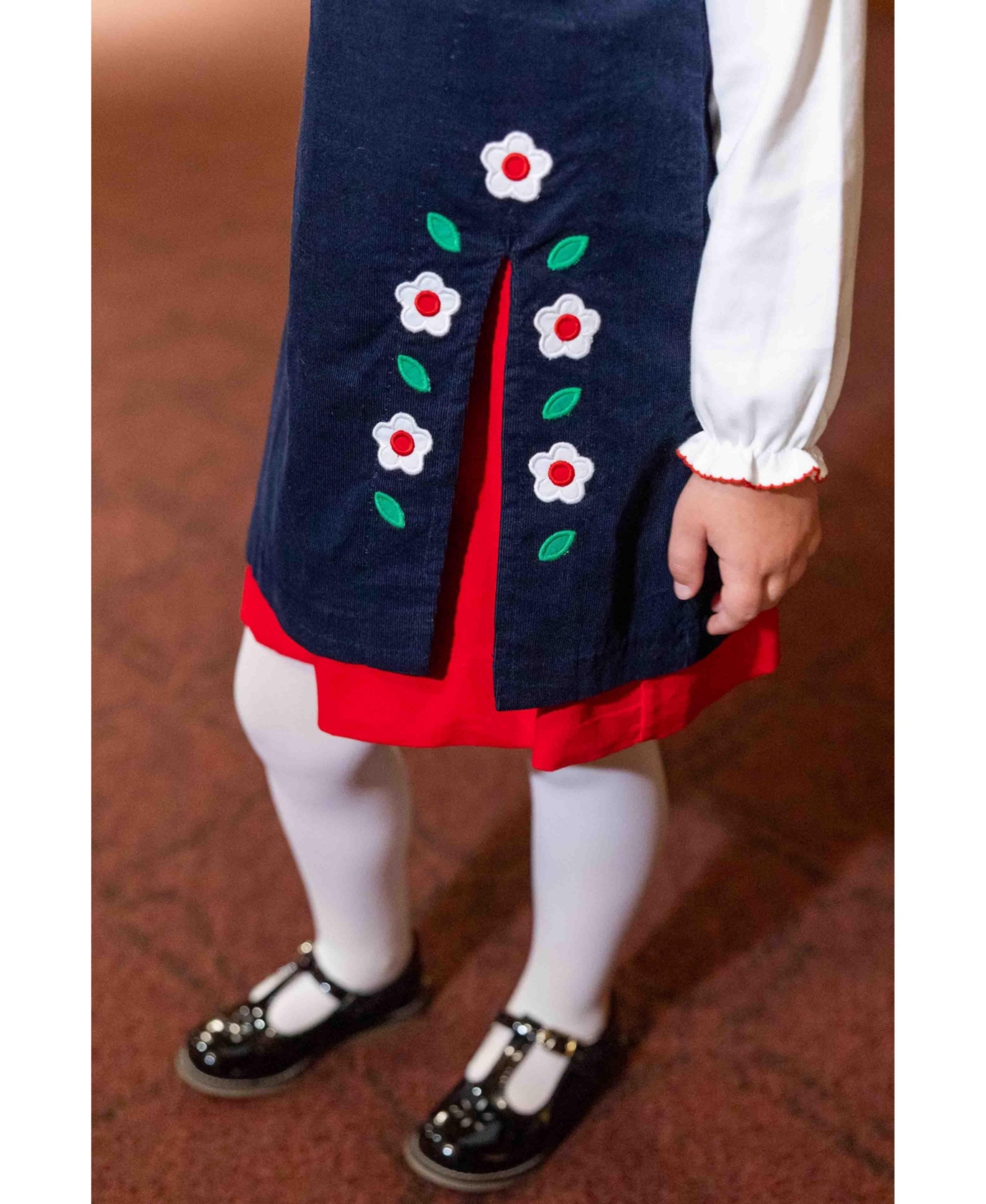 Florence Eiseman Toddler Girls Corduroy Jumper With Flowers