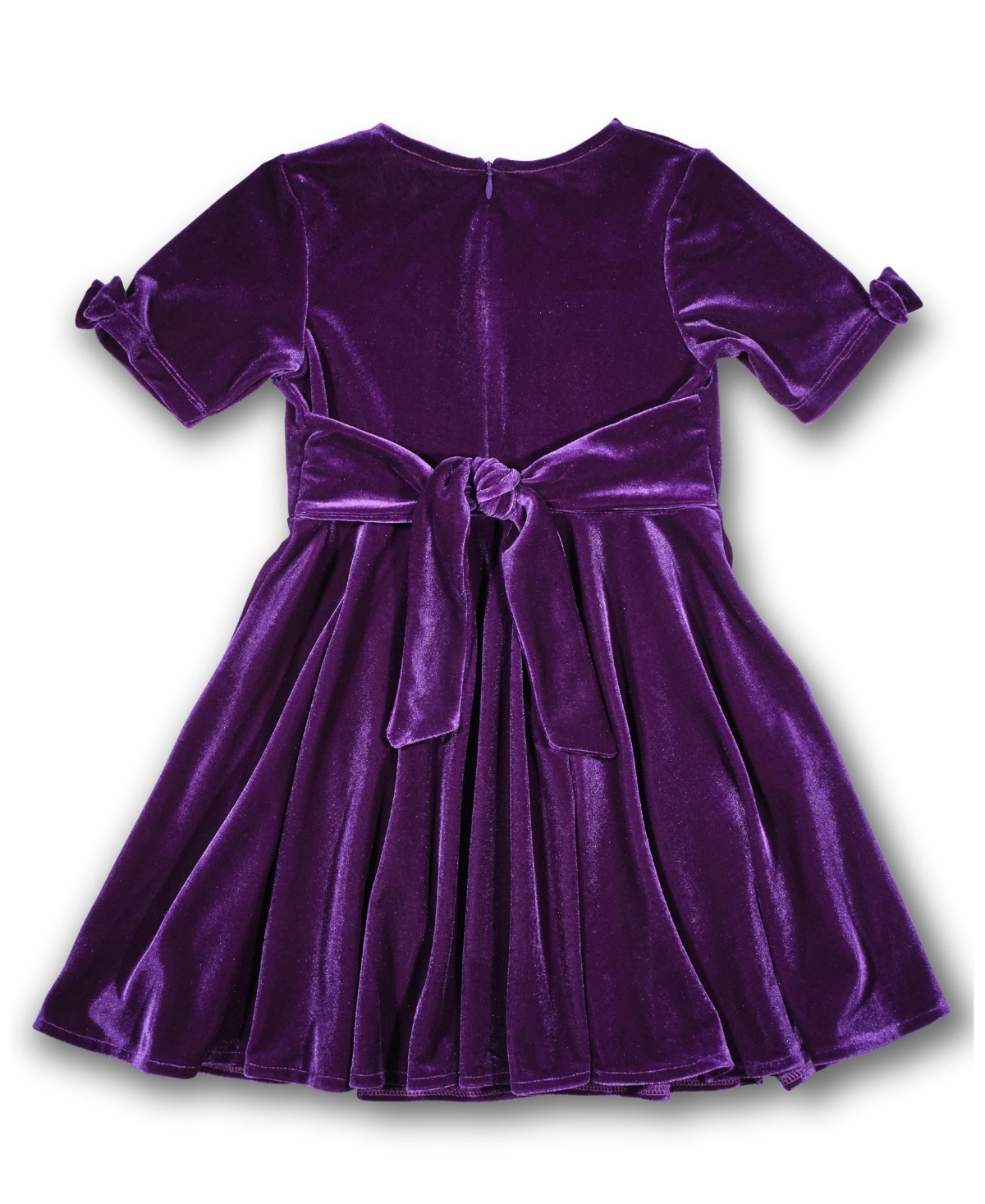 Florence Eiseman Toddler Girls Stretch Velvet Dress With Sleeve Bows