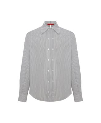 Men's Striped Cotton-Blend Woven Relaxed-Fit Shirt