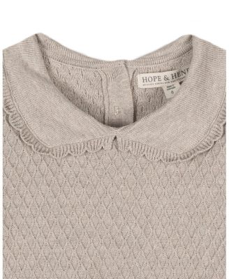 Toddler Girls Organic Peter Pan Collar Scallop Trim Sweater Dress