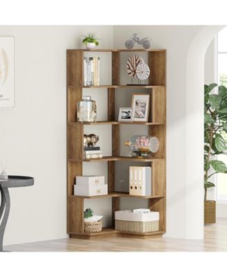 6-Tier Corner Kitchen Pantry, 64.9-Inch Tall L-Shaped Storage Cabinet with Anti-Drop Panels