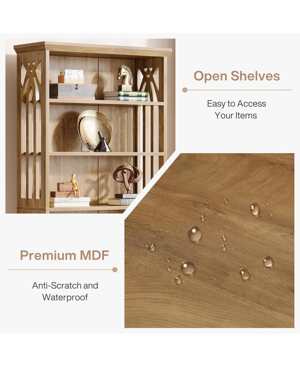 Tribesigns 6-Tier Kitchen Pantry, 75-Inch Tall Pantry Cabinet, Large Freestanding Storage Shelves, Wood Pantry Organizer