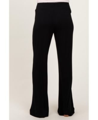 Maternity Black Basic Wide Leg Pocketed Pants