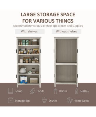 64" Freesding Kitchen Pantry Food Storage Cabinet w/ Shelves,