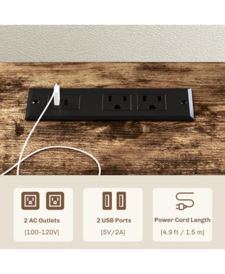 Baker's Rack, Bar Cabinet with Power Outlet,