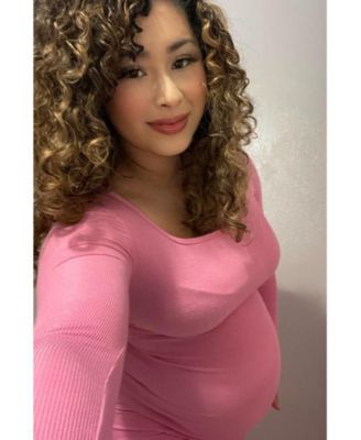 Maternity Black Ribbed Long Sleeve Square Neck Maxi Dress