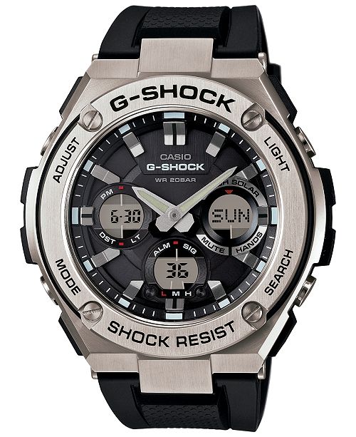 G Shock Men S Analog Digital Black Strap Watch 59x52mm Gsts110 1a Reviews Watches Jewelry Watches Macy S