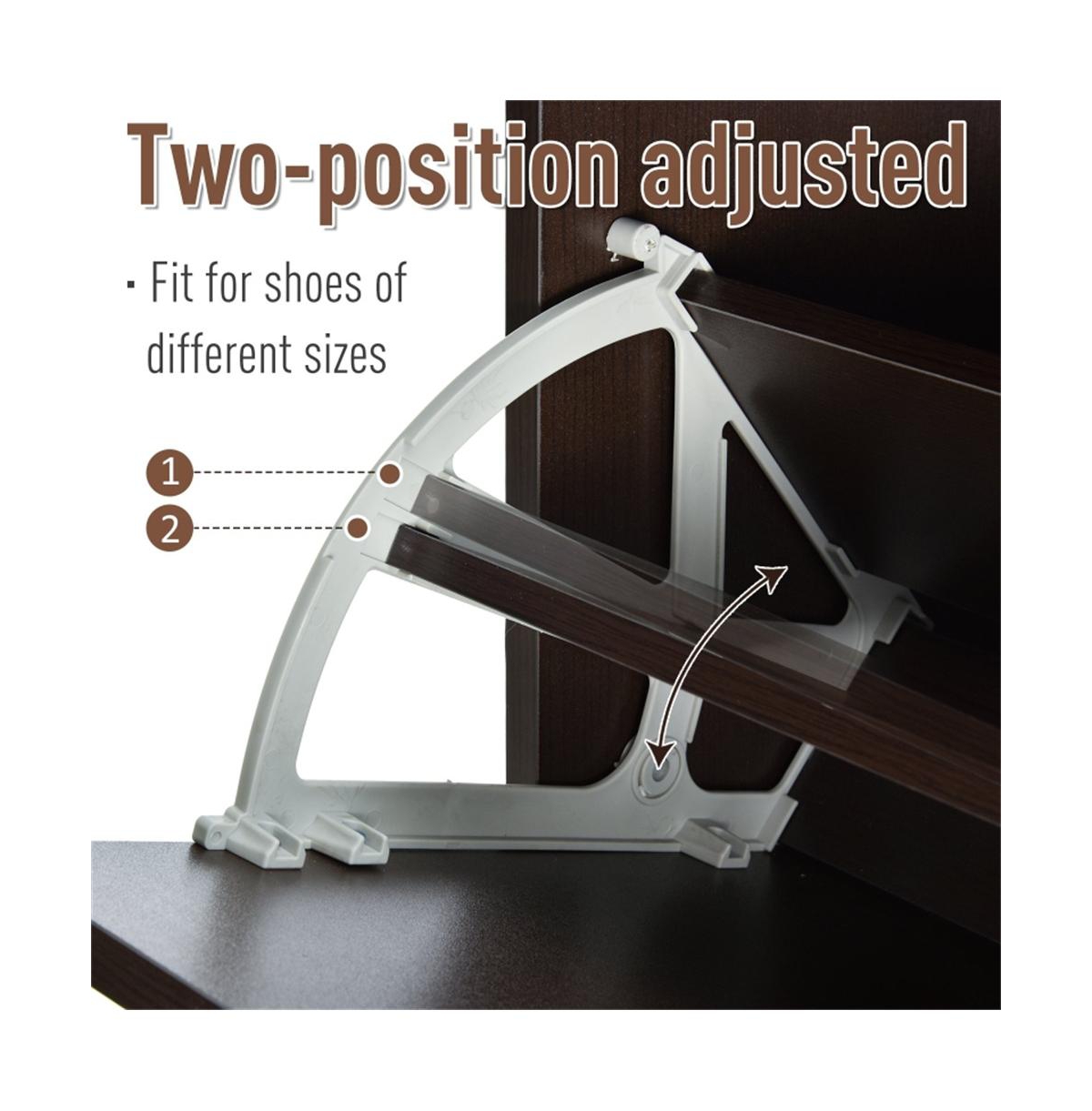 Modern Shoe Storage Cabinet with Drawers and Adjustable Shelves