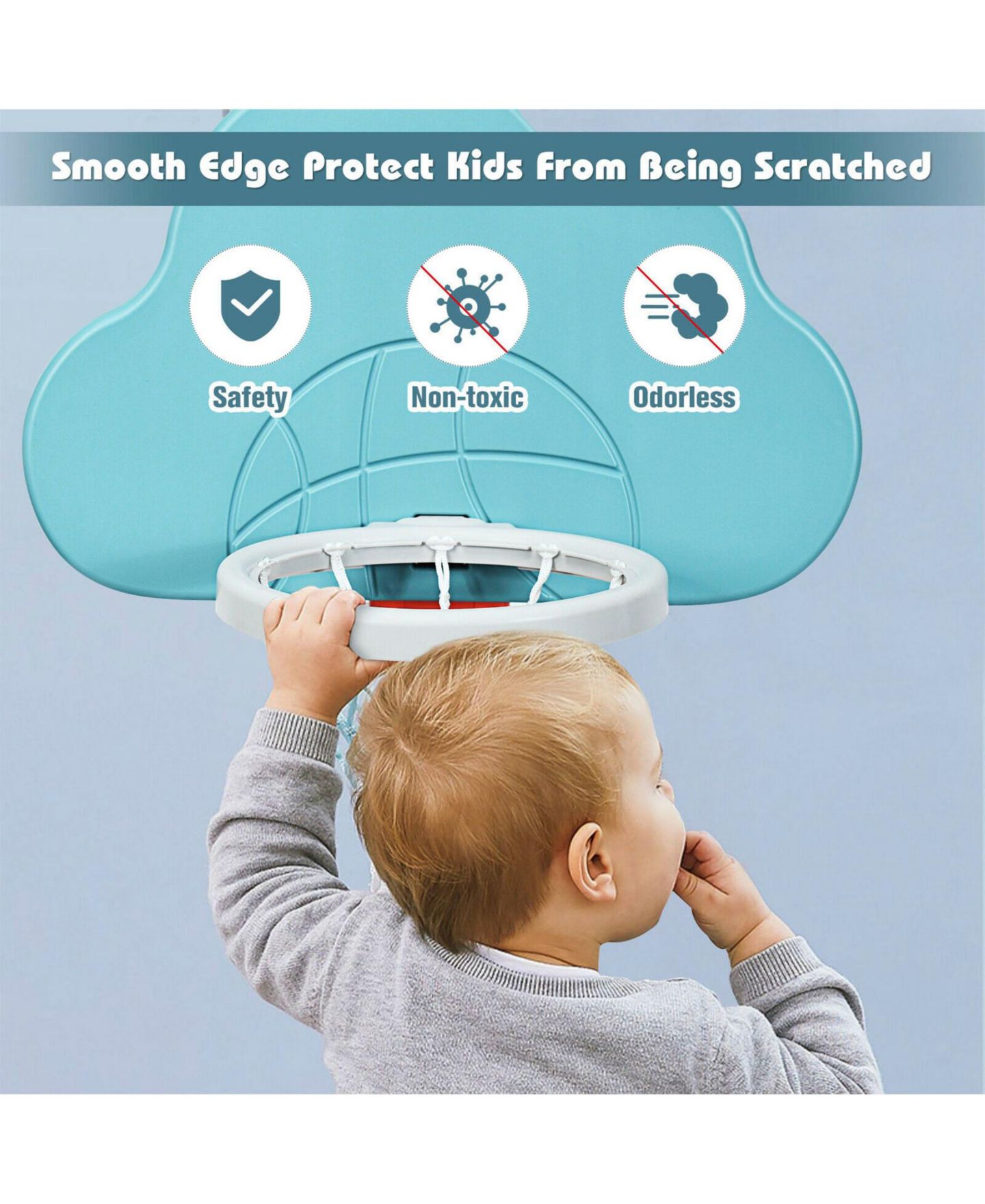 Детские игрушки SUGIFT 3-in-1 Adjustable Basketball Hoop Set, Ages 18 Months+, цвет: Зелёный — фото 8