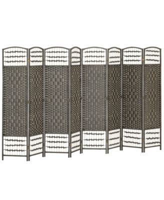 4 Panel Room Divider, Folding Screen, 5.6', Dark