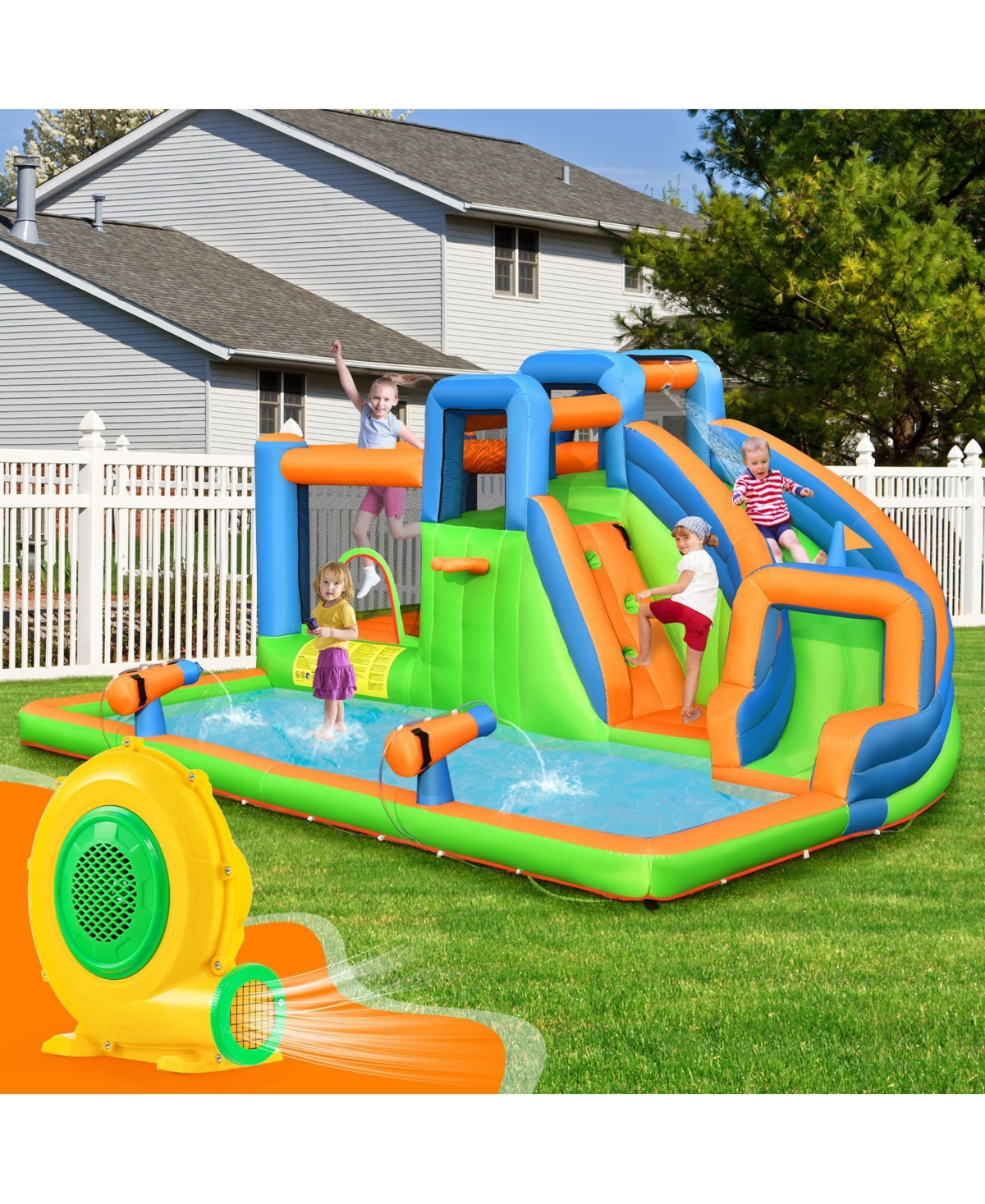 680W Air Blower Air Pump Fan with Convenient Handle and Ground Stakes-680W