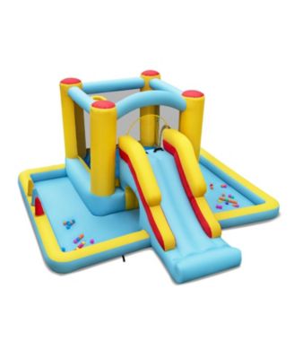 Inflatable Bounce House 7-in-1 Bouncy Castle with Slide and Tunnel without Blower