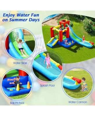 9-in-1 Inflatable Kids Water Slide Bounce House without Blower