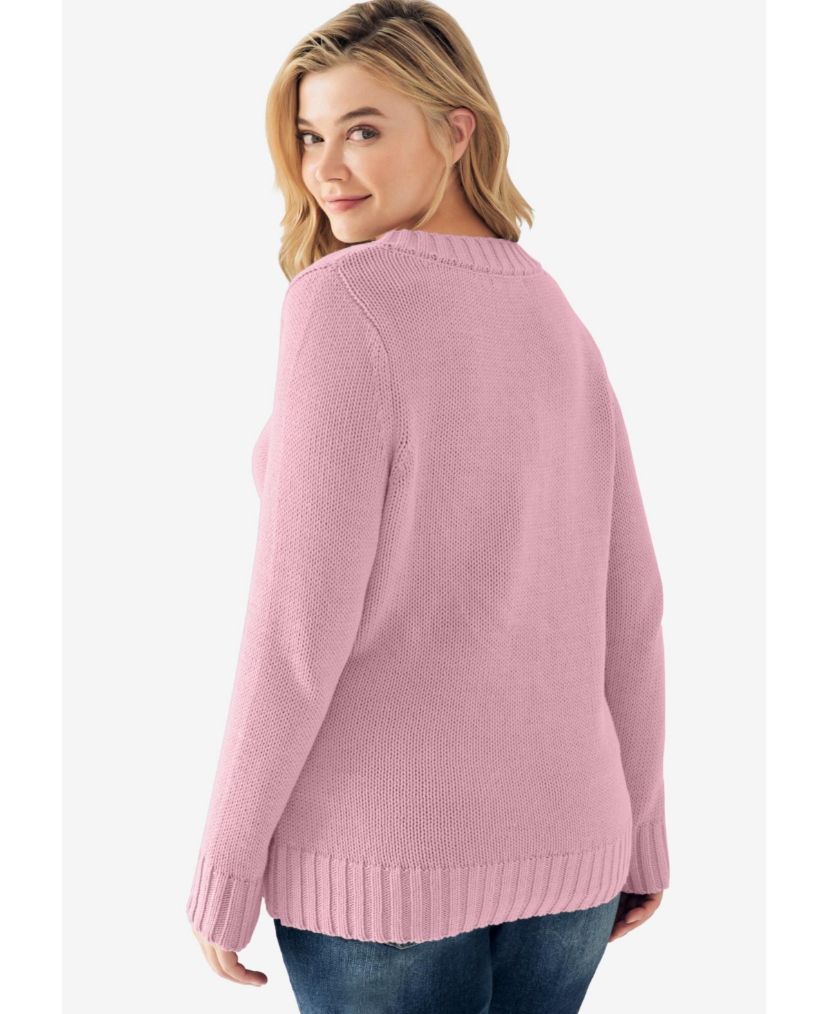 ellos Plus Button Y-Neck Sweater