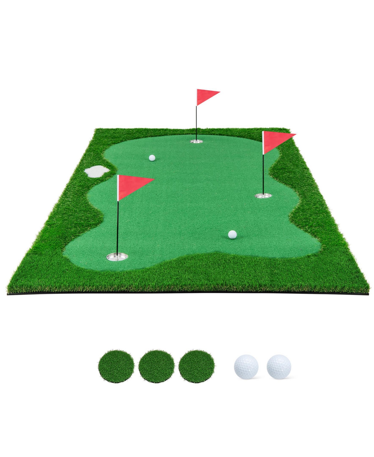 Sugift Golf Putting Green with Realistic Artificial Grass Turf-l