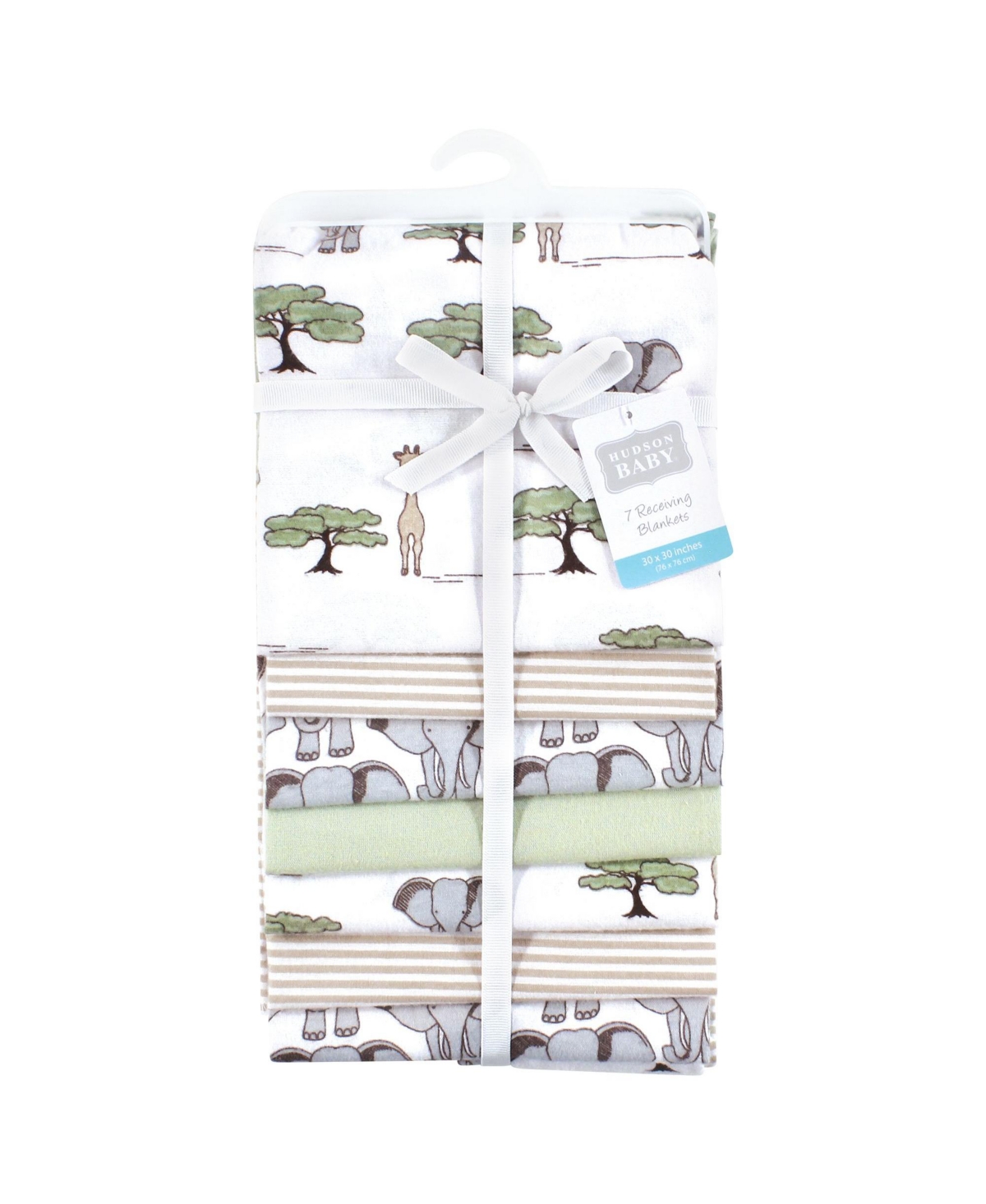 Hudson Baby Cotton Flannel Receiving Blankets 7-Pack Bundle, Wild Safari Adventures , One Size