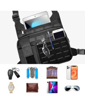 Lightweight Tactical Chest Bag, Water-Resistant Running Vest Pack with Phone Holder for Men & Women (Graphite)