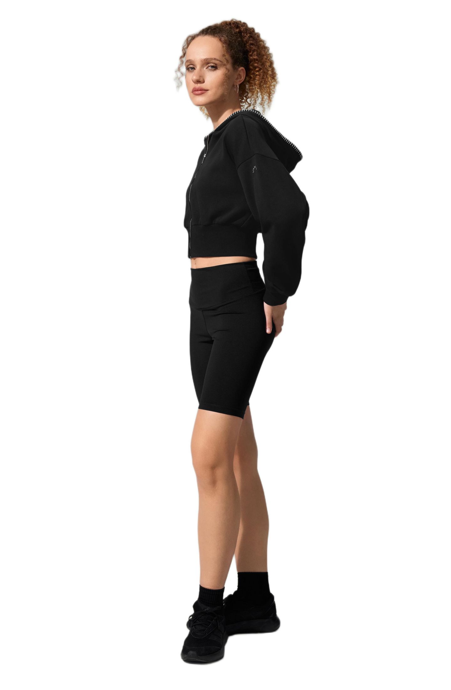 Женский топ LILYSILK Seamflow Drift Zip-Up, цвет: Чёрный — фото 3