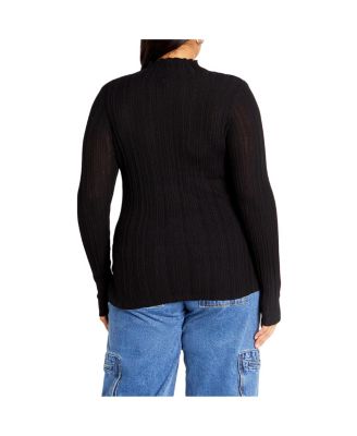 Plus Size Crinkle Knit Sweater
