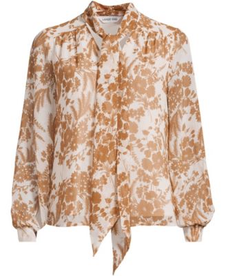 Women's Chiffon Removable Tie Neck Blouse