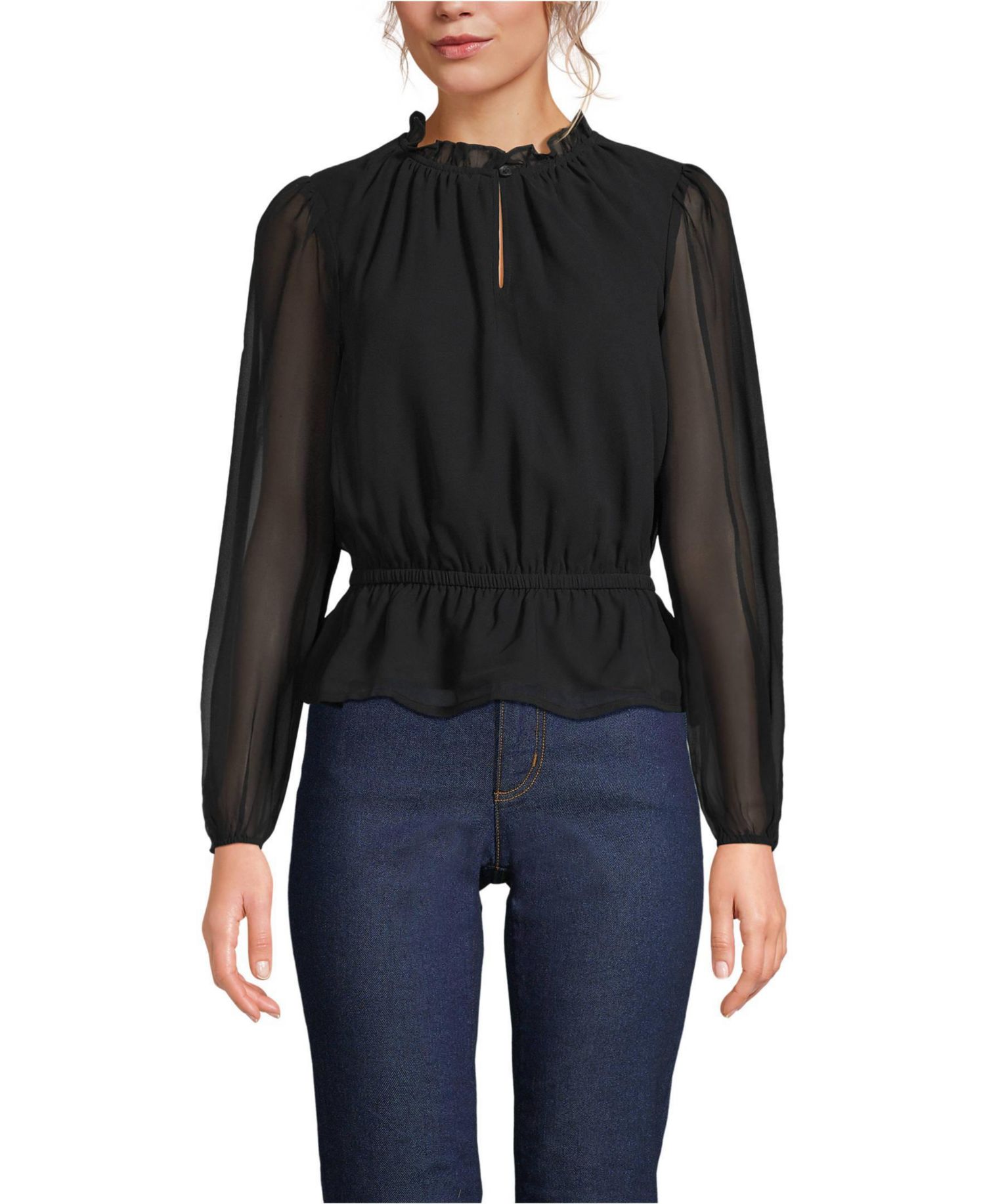 Women's Chiffon Peplum Top
