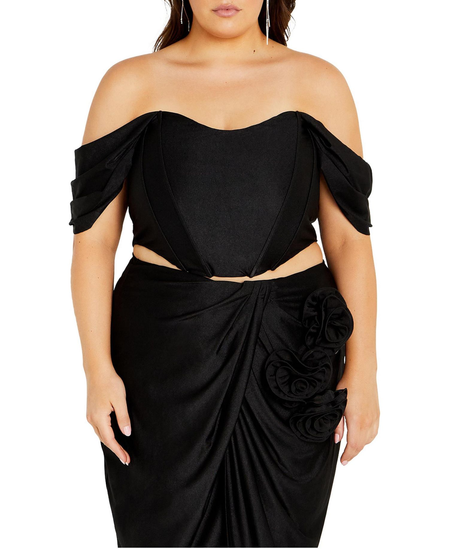 Plus Size Fleur Off Shoulder Fitted Corset